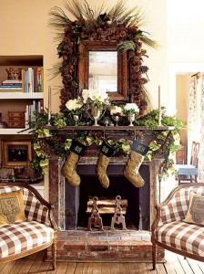 christmas-room-decoration-with-fireplaces-design | HomeMydesign