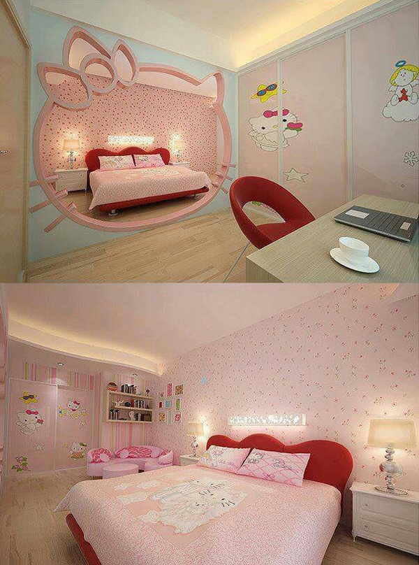 25 Adorable Hello Kitty Bedroom Decoration Ideas for Girls  Hello kitty  bedroom, Hello kitty bedroom set, Kids bedroom designs