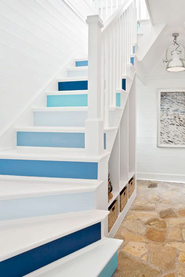 blue-painted-stairs | HomeMydesign