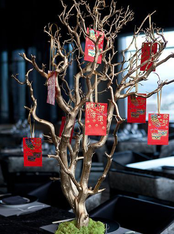 chinese tree theme decorations traditional celebrate homemydesign awesome decor trees table wishing paper diy china easy para envelope tassels stylish