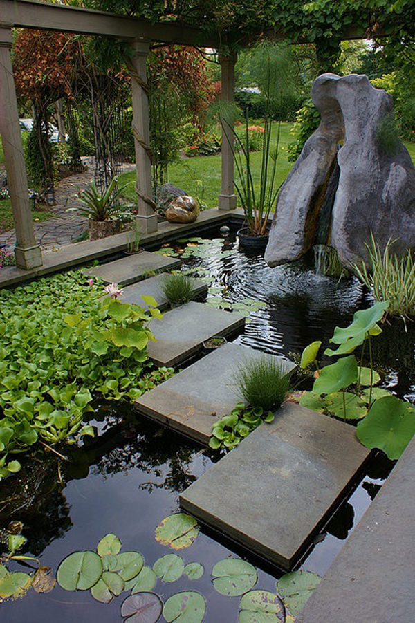 minimalist backyard pond design ideas