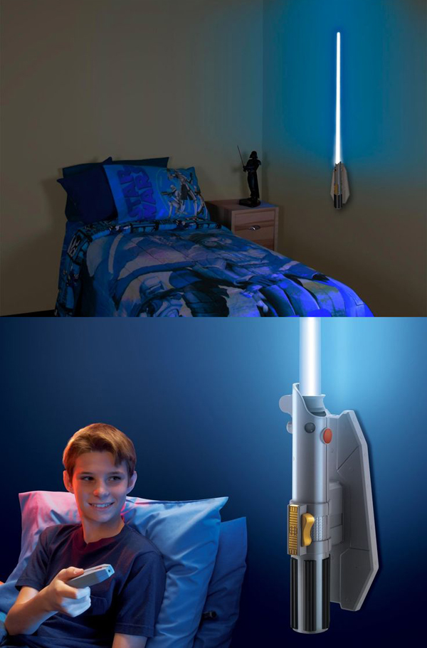 wars star boys bedroom lightsaber lamp starwars light homemydesign awesome night decor bed rooms theme boy