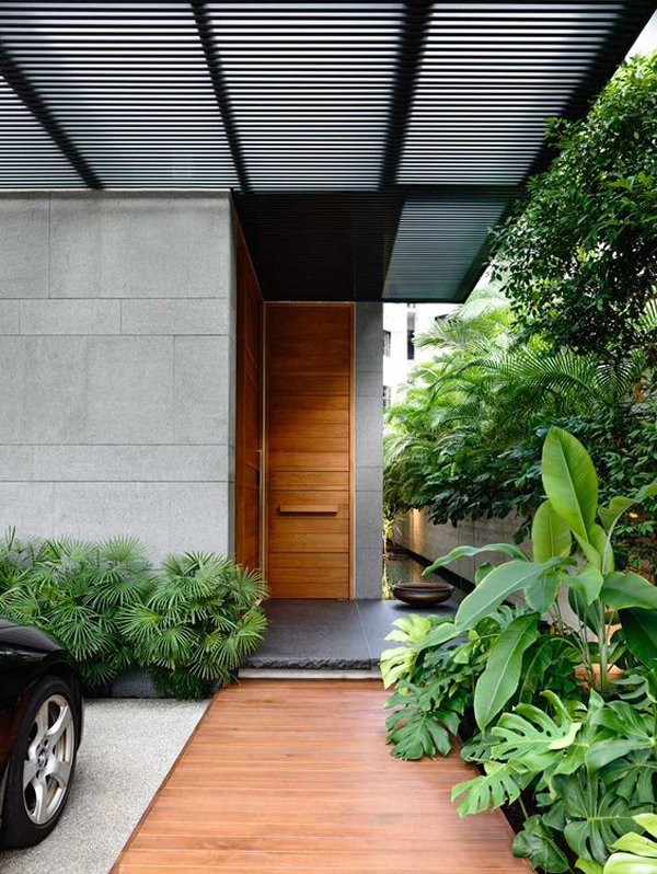 Creative Minimalist Garage Door Design for Small Space