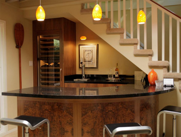 small-basement-bar-under-stairs | HomeMydesign