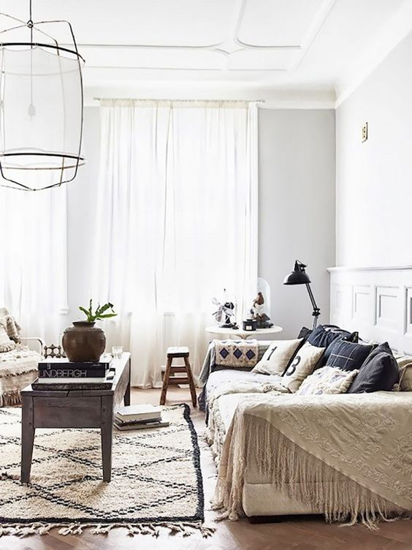 scandinavian-bohemian-living-room-ideas | HomeMydesign