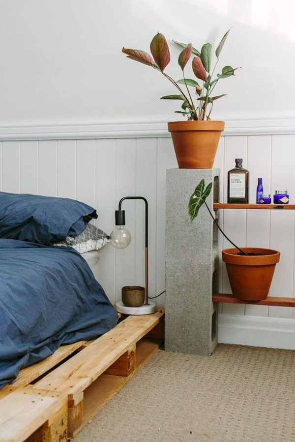 simple-diy-cinder-block-side-table-and-planter-pots | HomeMydesign