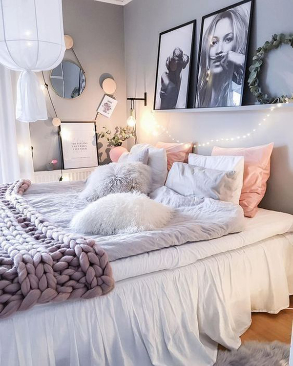 cute-teen-girl-bedroom-with-headboard-frames – HomeMydesign