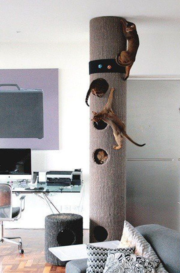 modern-diy-cat-tree-made-from-cardboard | HomeMydesign