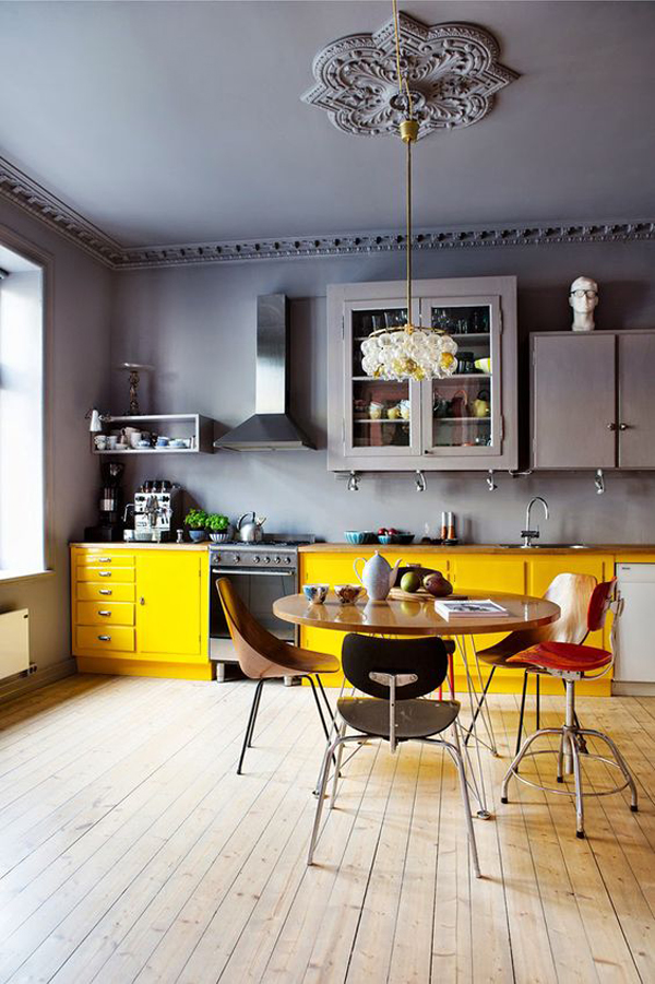 bold-kitchen-color-ideas-with-yellow-accents | HomeMydesign