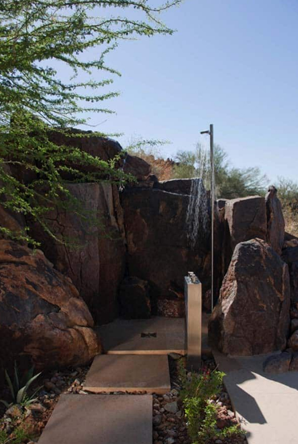 Stone Outdoor Shower Designs 