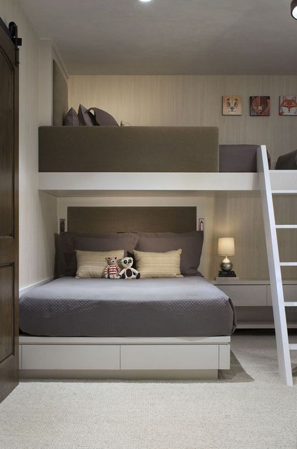 Cozy And Minimalist Bunk Bed Design For Small Room 