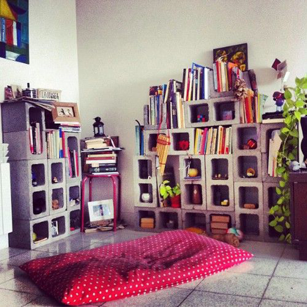 20 Modern Cinder Block Bookcase For DIYs lover
