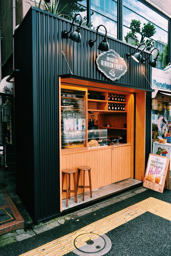 black-container-coffee-shop-on-the-street | HomeMydesign