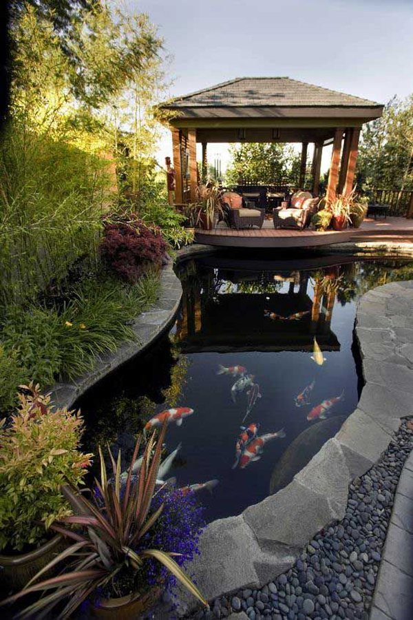 relaxing- backyard - ideas -with-koi-pond HomeMydesign