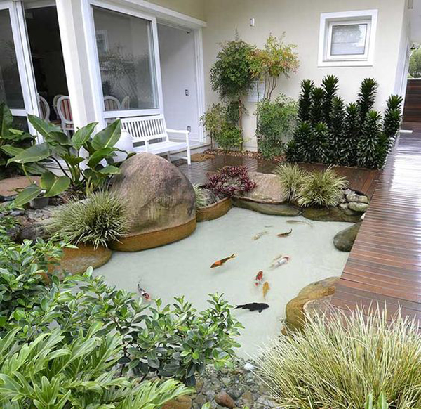 tiny indoor koi pond  ideas HomeMydesign