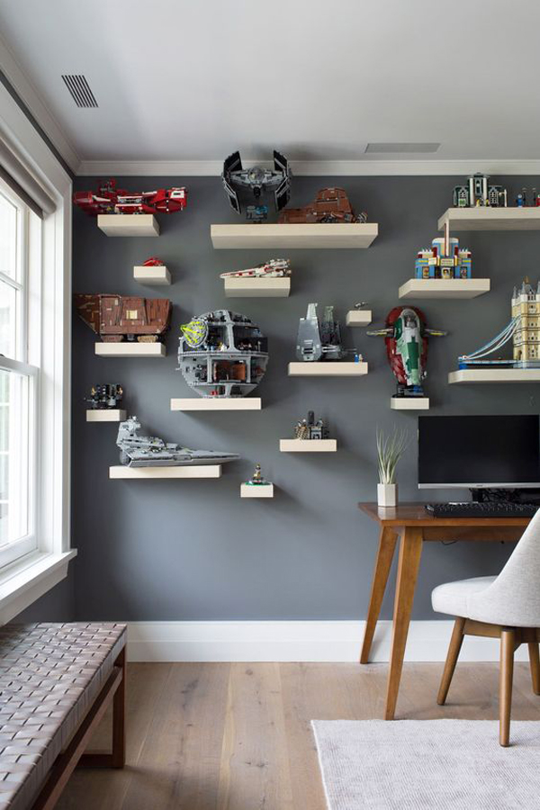 lego-star-wars-display-room-with-floating-shelves | HomeMydesign