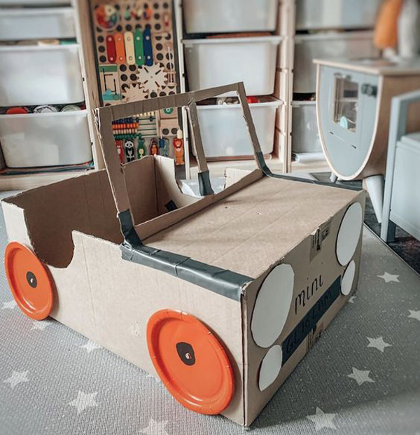 iBonny DIY Toys Indoor Playhouse Cardboard Box Car Toy Vehicle Snack Vending Machine Cardboard Houses 
