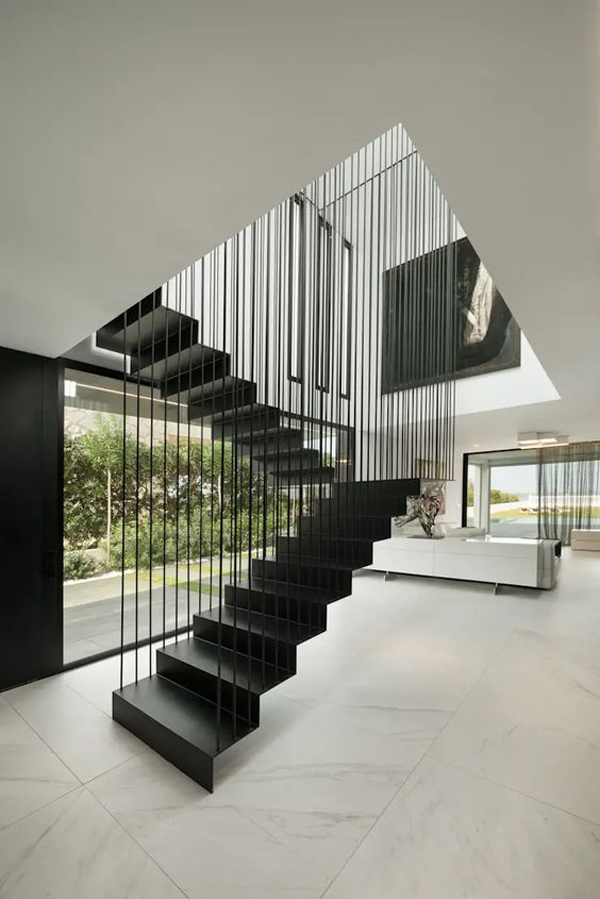 unique-black-floating-stairs | HomeMydesign