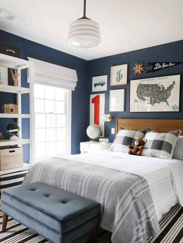 bold-blue-bedroom-design-for-boys