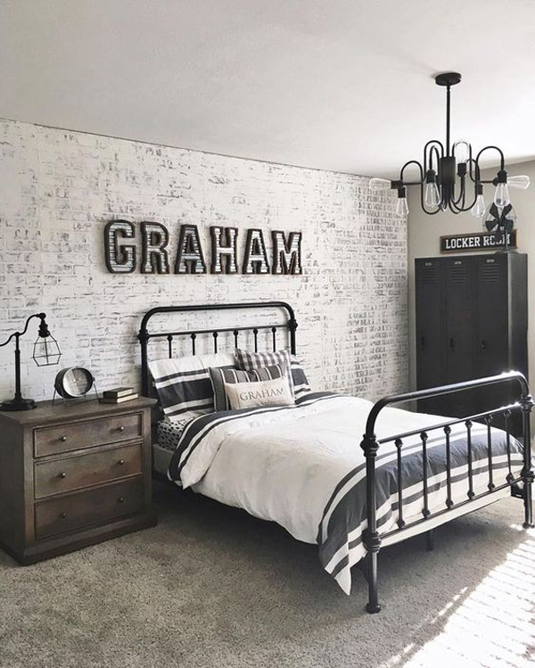 cool-and-classic-boys-bedroom-with-brick-exposed