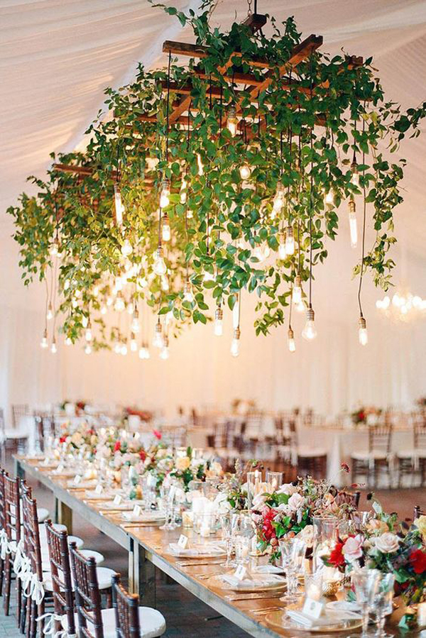 fresh-diy-greenery-wedding-chandeliers