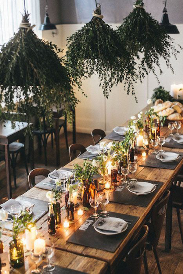 greenery-hanging-lights-for-wedding