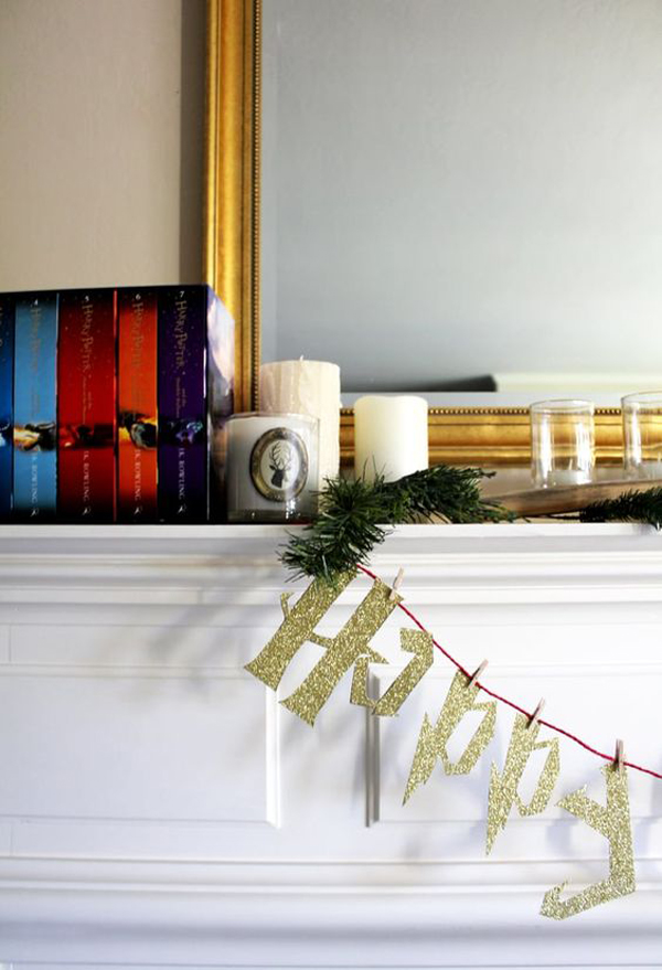 magical-harry-potter-christmas-mantel-decor