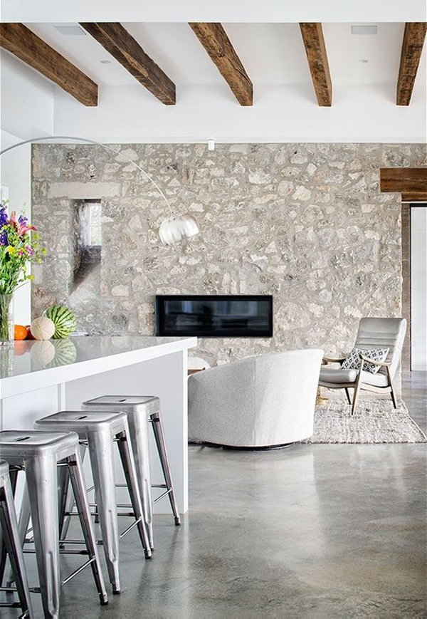 farmhouse-interior-with-natural-stone-wall-ideas