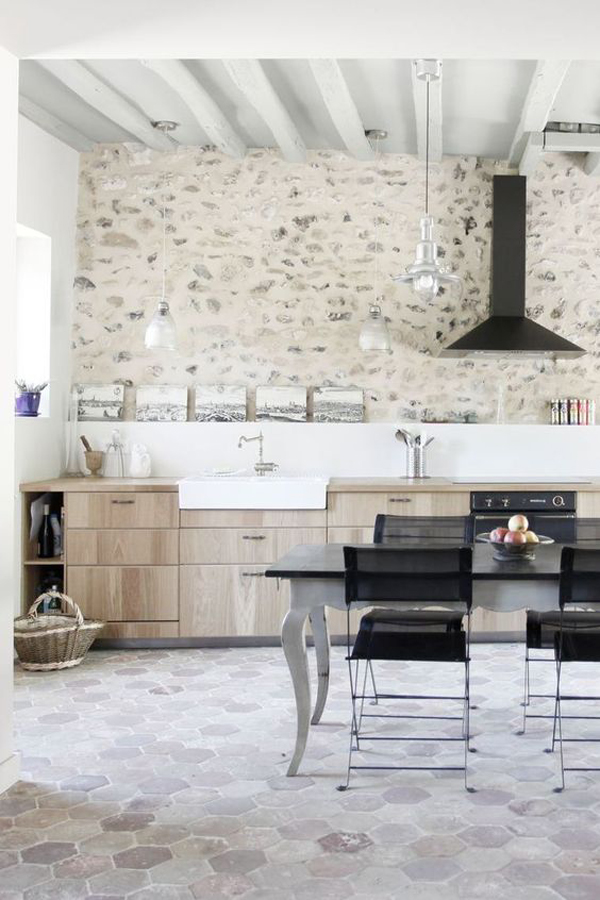 farmhouse-kitchen-with-natural-stone-wall
