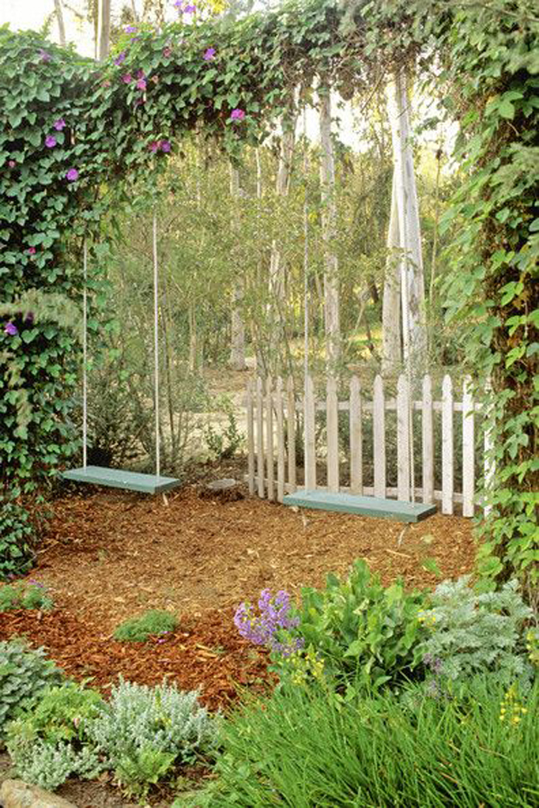 wooden-swing-ideas-with-vines-garden