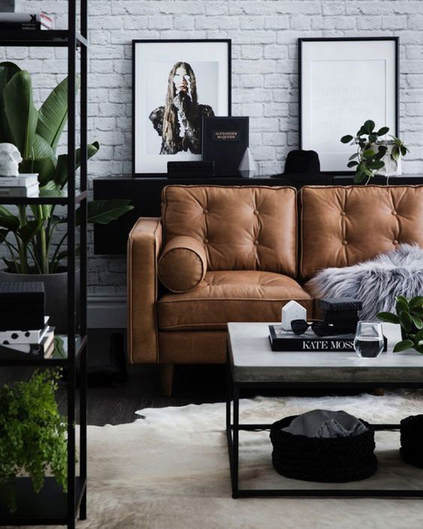 industrial-masculine-living-room-with-brick-exposed