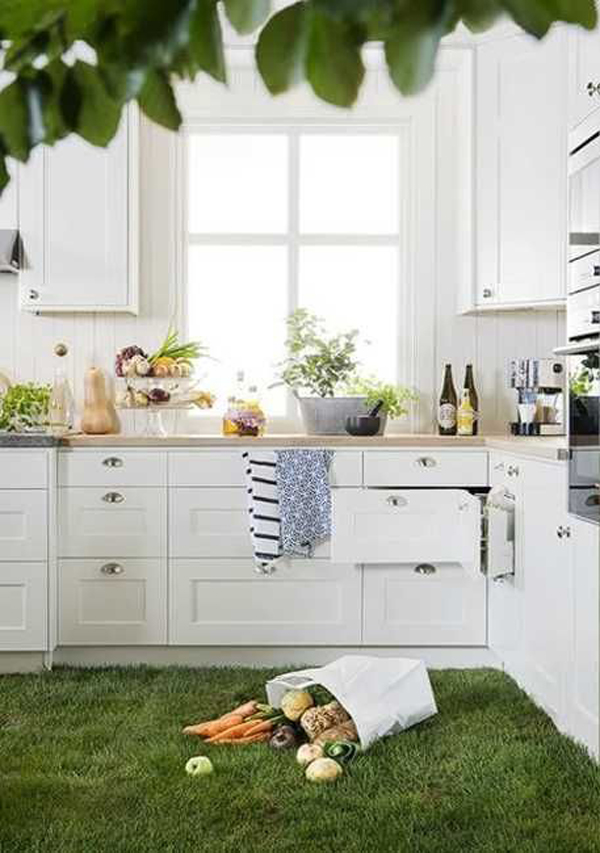modern-grass-floor-in-the-kitchen