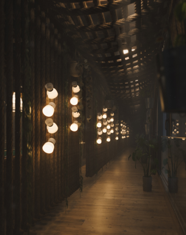 mountain-house-hallway-with-lights