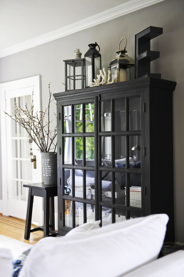 rustic-black-cabinet-design-for-living-room