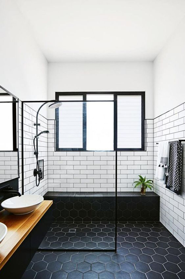 modern-bathroom-with-hexagonal-black-floor