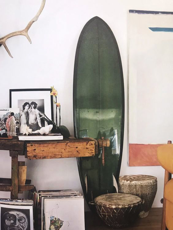 vintage-surfboard-decor-ideas-with-yellow-color