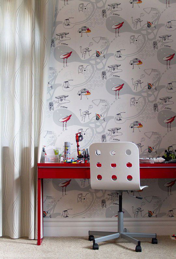 cute-desks-with-cartoon-wallpaper-ideas