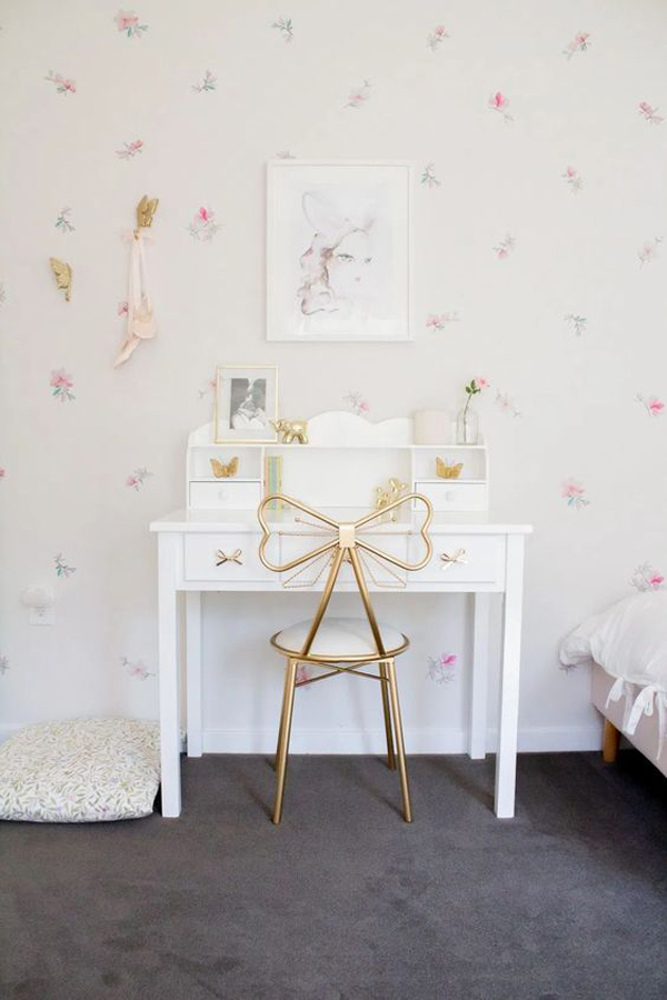 cute-little-girls-desk-with-floral-wallpaper