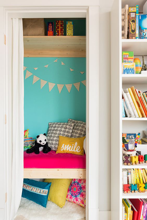 colorful-mini-closet-reading-nook-ideas