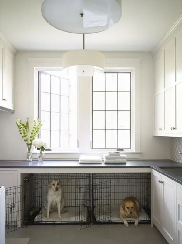 neutral-laundry-room-with-double-dog-crates