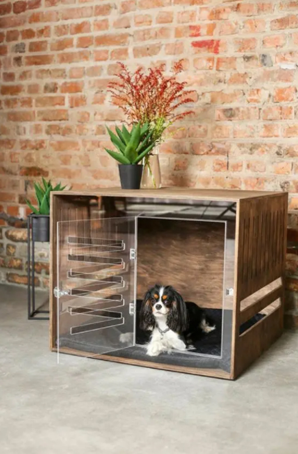 ultra-modern-dog-crates-with-brick-exposed