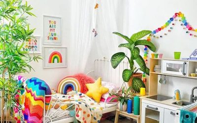 boho-chic-kid-bedroom-with-rainbow-color