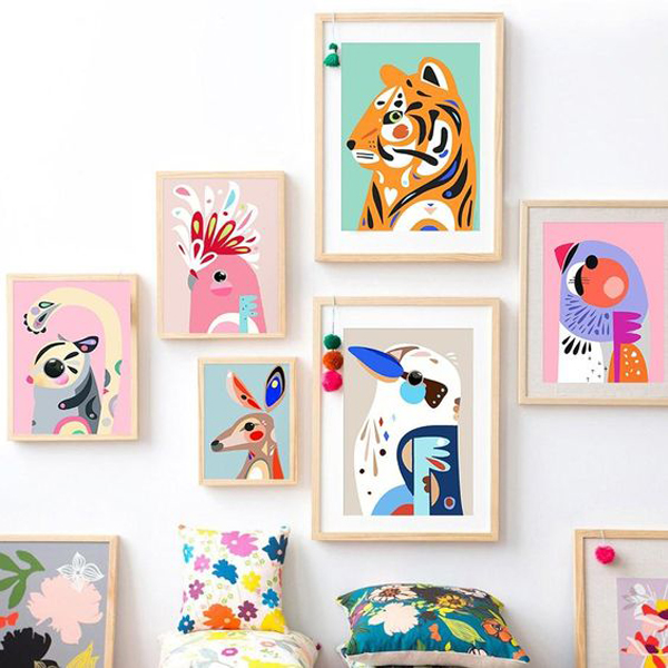 cute-colorful-cartoon-animal-gallery-wall