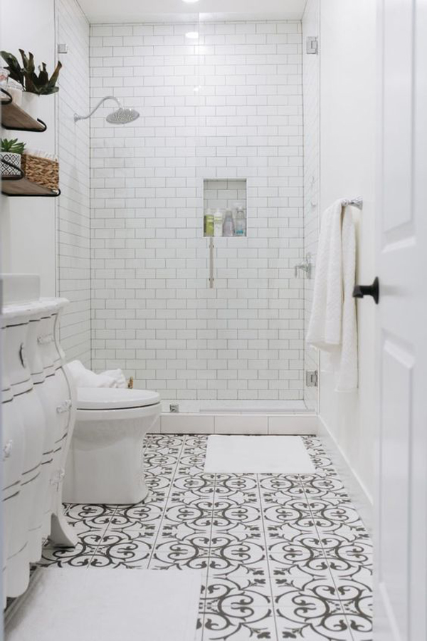 stylish-white-basement-bathroom