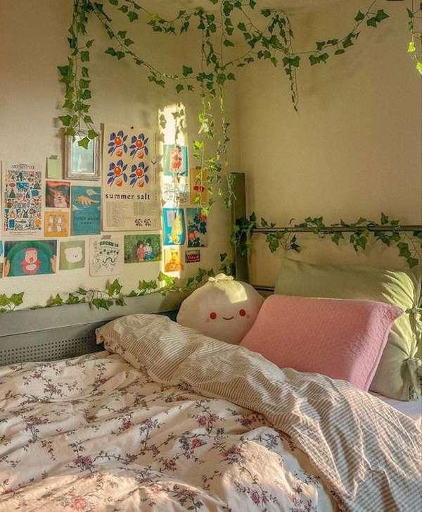 artificial green decoration bedroom ways