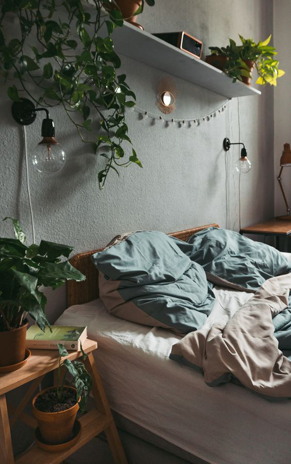 masculine-bedroom-with-vines-rack