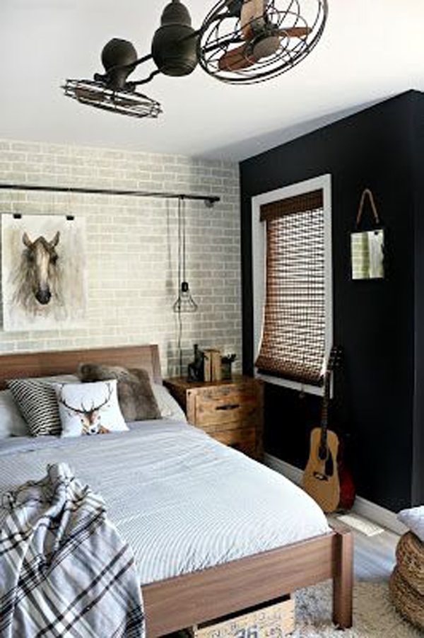 teen-boys-bedroom-design-with-brick-exposed-wall