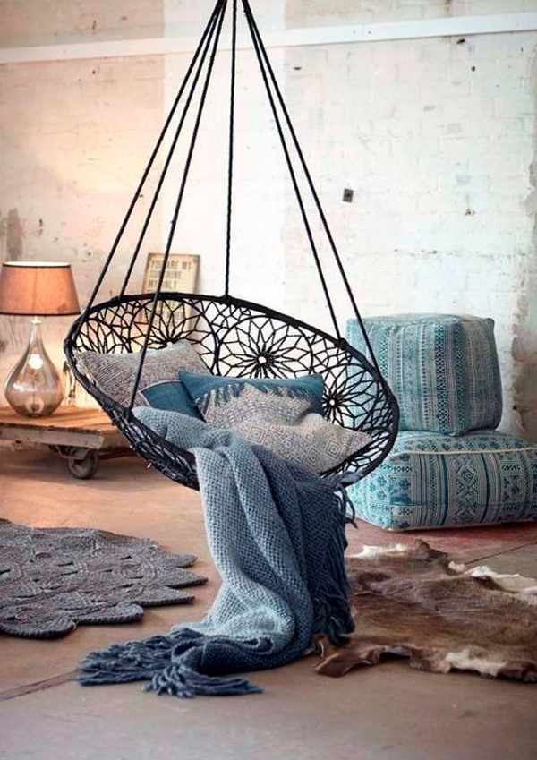 bohemian-style-hanging-chair-for-reading-book