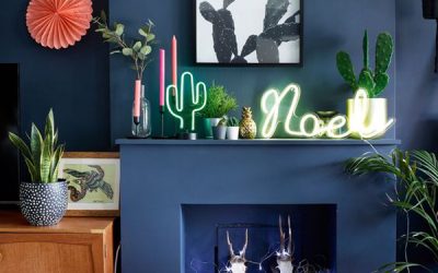 modern-fireplace-with-neon-christmas-decorations