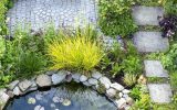 beautiful-diy-stone-pathway-garden-with-pond-and-outdoor-chair